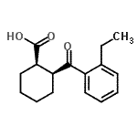 structure of CAS# 733742-64-8, (1R,2S)-2-(2-Ethylbenzoyl)cyclohexanecarboxylic acid;cis-2-(2-ethylbenzoyl)cyclohexane-1-carboxylic acid
