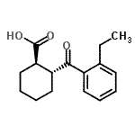 structure of CAS# 733742-76-2, (1R,2R)-2-(2-Ethylbenzoyl)cyclohexanecarboxylic acid;trans-2-(2-ethylbenzoyl)cyclohexane-1-carboxylic acid
