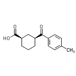 structure of CAS# 735269-70-2, (1R,3S)-3-(4-Methylbenzoyl)cyclohexanecarboxylic acid;cis-3-(4-methylbenzoyl)cyclohexane-1-carboxylic acid