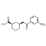 结构式 CAS# 735275-06-6, (1R,3S)-3-[2-(3-甲基苯基)-2-氧代乙基]环己烷羧酸