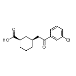 结构式 CAS# 735275-16-8, (1R,3S)-3-[2-(3-氯苯基)-2-氧代乙基]环己烷羧酸
