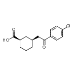 结构式 CAS# 735275-17-9, (1R,3S)-3-[2-(4-氯苯基)-2-氧代乙基]环己烷羧酸