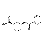 structure of CAS# 735275-21-5, (1R,3S)-3-[2-(2-Chlorophenyl)-2-oxoethyl]cyclohexanecarboxylic acid;cis-3-[2-<wbr>(2-chloro<wbr>phenyl)-2<wbr>-oxoethyl<wbr>]cyclohex<wbr>ane-1-car<wbr>boxylic a<wbr>cid