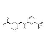 structure of CAS# 735275-41-9, (1R,3S)-3-{2-Oxo-2-[3-(trifluoromethyl)phenyl]ethyl}cyclohexanecarboxylic acid;cis-3-[2-<wbr>Oxo-2-(3-<wbr>trifluoro<wbr>methylphe<wbr>nyl)ethyl<wbr>]cyclohex<wbr>ane-1-car<wbr>boxylic a<wbr>cid