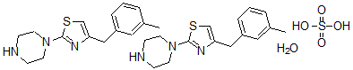CAS#: 73553-68-1， ((Methyl-3 benzyl)-4 thiazolyl-2)-1 piperazine hemisulfate hemihydrate