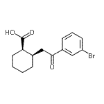 structure of CAS# 736136-38-2, (1R,2R)-2-[2-(3-Bromophenyl)-2-oxoethyl]cyclohexanecarboxylic acid;cis-2-[2-<wbr>(3-bromop<wbr>henyl)-2-<wbr>oxoethyl]<wbr>cyclohexa<wbr>ne-1-carb<wbr>oxylic ac<wbr>id