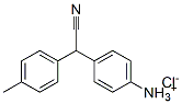 structure of CAS# 73663-77-1, [4-[Cyano-(4-Methylphenyl)Methyl]Phenyl]Azanium Chloride;[4-[Cyano-(P-Tolyl)Methyl]Phenyl]Ammonium Chloride;(4-(Cyano(P-Tolyl)Methyl)Phenyl)Ammonium Chloride;(P-Aminophenyl)(P-Tolyl)Acetonitrile Hydrochloride