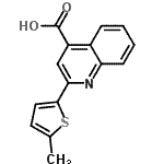 structure of CAS# 73775-26-5, 2-(5-Methyl-2-thienyl)-4-quinolinecarboxylic acid;2-(5-methyl-2-thienyl)-4-quinolinecarboxylic acid;2-(5-Methylthien-2-yl)quinoline-4-carboxylic acid;2-(5-Methylthiophen-2-yl)quinoline-4-carboxylic