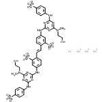 CAS 登录号：74228-28-7， 四钠2,2'-[(E)-1,2-乙烯二基]二[5-({4-[(2-羟基乙基)(甲基)氨基]-6-[(4-磺酸苯基)氨基]-1,3,5-三嗪-2-基}氨基)苯磺酸酯]