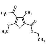 结构式 CAS# 74597-79-8, 乙基4-乙酰基-3-甲基-5-(甲硫基)-2-噻吩羧酸酯