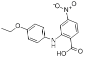 structure of CAS# 74859-51-1, 2-[(4-Ethoxyphenyl)Amino]-4-Nitrobenzoic Acid;2-[(4-Ethoxyphenyl)Amino]-4-Nitro-Benzoic Acid;Nsc163287;St5438390