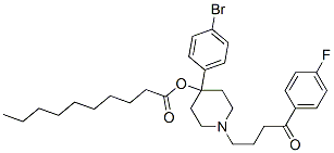 结构式 CAS# 75067-66-2, 4-(4-溴苯基)-1-[4-(4-氟苯基)-4-氧代丁基]-4-哌啶基癸酸酯