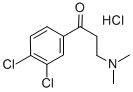 结构式 CAS# 75144-12-6, 1-(3,4-二氯苯基)-3-二甲基氨基丙烷-1-酮盐酸盐