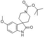 structure of CAS# 752234-64-3, 1,2-Dihydro-5-Methoxy-2-Oxo-Spiro[3H-Indole-3,4'-Piperidine]-1'-Carboxylic Acid 1,1-Dimethylethyl Ester;1,2-DIHYDRO-5-METHOXY-2-OXO-SPIRO[3H-INDOLE-3,4'-PIPERIDINE]-1'-CARBOXYLIC ACID 1,1-DIMETHYLETHYL ESTER;Tert-Butyl 5-Methoxy-2-Oxo-1,2-Dihydrospiro[Indole-3,4'-Piperidine]-1'-Carboxylate;1'-Boc-1,2-Dihydro-5-Methoxy-2-Oxo-Spiro[3H-Indole-3,4'-Piperidine]