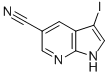structure of CAS# 757978-11-3, 3-Iodo-1H-Pyrrolo[2,3-b]Pyridine-5-Carbonitrile;1H-Pyrrolo[2,3-B]Pyridine-5-Carbonitrile, 3-Iodo-;5-Cyano-3-Iodo-7-Azaindole