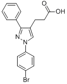structure of CAS# 75821-70-4, 1-(4-Bromophenyl)-3-phenyl-1H-Pyrazole-4-Acetic Acid