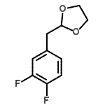 structure of CAS# 760211-54-9, 2-(3,4-Difluorobenzyl)-1,3-dioxolane;1,2-Difluoro-4-(1,3-dioxolan-2-ylmethyl)benzene