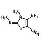 CAS 登录号：762191-83-3， (2E)-4-氨基-3-甲基-2-(甲基亚胺)-2,3-二氢-1,3-噻唑-5-甲腈