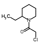 structure of CAS# 76395-72-7, 2-Chloro-1-(2-ethyl-1-piperidinyl)ethanone;1-(chloroacetyl)-2-ethylpiperidine;MFCD00297023;piperidine, 1-(chloroacetyl)-2-ethyl-