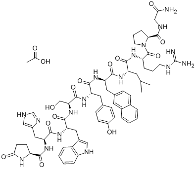 结构式 CAS# 76932-60-0, (6-D-(2-萘基)丙氨酸)黄体生成激素释放激素乙酸酯