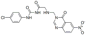 CAS 登录号：76979-57-2， N-[(4-氯苯基)氨基甲酰]-2-[(6-硝基-4-氧代喹唑啉-3-基)甲基氨基]乙酰胺