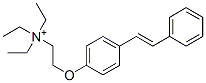 structure of CAS# 77257-42-2, N,N,N-Triethyl-2-[4-[(1E)-2-Phenylethenyl]Phenoxy]-Ethanaminium Iodide (1:1);Triethyl-[2-(4-Styrylphenoxy)Ethyl]Ammonium Iodide;Ammonium, N,N,N-Triethyl-N-(2-(4-Styrylphenoxy)Ethyl)-, Iodide;Mg 624