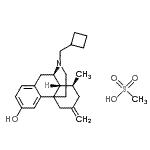 CAS 登录号：77287-90-2， (8beta)-17-(环丁基甲基)-8-甲基-6-亚甲基吗喃-3-醇甲烷磺酸盐(1:1)