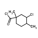 CAS 登录号：77979-32-9， 3-氯-1,4-二甲基环己烷羰基氯化物