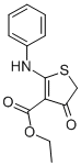 structure of CAS# 78267-15-9, Ethyl 2-Anilino-4-Oxo-4,5-Dihydro-3-Thiophenecarboxylate;4-Oxo-2-(Phenylamino)-3-Thiophenecarboxylic Acid Ethyl Ester;4-Keto-2-(Phenylamino)Thiophene-3-Carboxylic Acid Ethyl Ester;Mls000108449