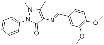结构式 CAS# 78439-83-5, 4-(3,4-二甲氧基苄亚基氨基)安替比林