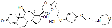 CAS#: 78457-00-8， (11beta)-21-(acetyloxy)-11,17-dihydroxy-Pregn-4-ene-3,20-dione mixt. with 4-(3-(4-butoxyphenoxy)propyl)morpholine hydrochloride