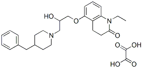 CAS 登录号：78467-49-9， 1-乙基-5-(2-羟基-3-(4-苄基-1-哌啶基)丙氧基)-3,4-二氢喹诺酮单草酸盐