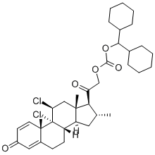 CAS 登录号：78467-68-2， [2-[(8S,9R,10S,11S,13S,14S,17S)-9,11-二氯-10,13,16-三甲基-3-氧代-7,8,11,12,14,15,16,17-八氢-6H-环戊并[a]菲-17-基]-2-氧代乙基]二环己基甲基碳酸酯
