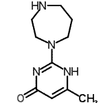 structure of CAS# 786660-74-0, 2-(1,4-Diazepan-1-yl)-6-methyl-4-pyrimidinol;2-(1,4-diazaperhydroepinyl)-6-methyl-3-hydropyrimidin-4-one;2-(1,4-diazepan-1-yl)-6-methylpyrimidin-4(1H)-one;2-[1,4]Diazepan-1-yl-6-methyl-3H-pyrimidin-4-one