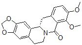 CAS 登录号：79082-05-6， (S)-5,6,13,13a-四氢-9,10-二甲氧基-8H-苯并(g)-1,3-苯并二氧戊环并(5,6-a)喹嗪-8-酮