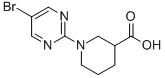 structure of CAS# 799283-93-5, 1-(5-Bromopyrimidin-2-Yl)Piperidine-3-Carboxylic Acid;1-(5-Bromopyrimidine-2-Yl)Piperidine-3-Carboxylic  Acid;1-(5-Bromo Pyrimidine-2-Yl)Piperdine-3-Carboxylic Acid