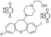 CAS 登录号：80760-86-7， 4-(10,11-二氢-3-氟-8-碘二苯并(b,f)硫杂卓-10-基)-1-哌嗪乙醇 (Z)-2-丁烯二酸酯 (1:2)
