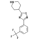 结构式 CAS# 808764-45-6, 4-{3-[3-(三氟甲基)苯基]-1,2,4-恶二唑-5-基}哌啶