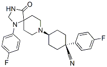 CAS 登录号：80912-78-3， 顺式-1-(4-氟苯基)-4-[1-(4-氟苯基)-4-氧代-1,3,8-三氮杂螺[4.5]癸-8-基]环己烷甲腈