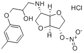 CAS#: 81785-29-7， 1,4:3,6-Dianhydro-2-deoxy-2-((2-hydroxy-3-(3-methylphenoxy)propyl)amino)-L-iditol 5-nitrate monohydrochloride