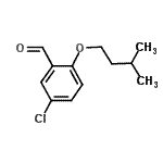 structure of CAS# 81995-29-1, 5-Chloro-2-(3-methylbutoxy)benzaldehyde;5-Chloro-2-(3-methylbutoxy)benzaldehyde;MFCD03422444