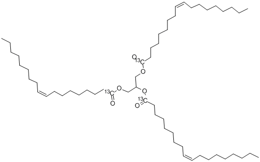 structure of CAS# 82005-46-7, Glyceryl Tri(Oleate-1-13C)