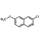 structure of CAS# 82117-20-2, 3-chloro-6-methoxy-isoquinoline;3-Chloro-6-methoxy-2-azanaphthalene;3-Chloro-6-methoxyisoquinoline