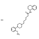 structure of CAS# 824958-12-5, 6-{4-[2-(Methylsulfanyl)phenyl]-1-piperazinyl}-N-(1,2,3,4-tetrahydro-1-naphthalenyl)hexanamide hydrochloride (1:1);4-[2-(Met<wbr>hylthio)p<wbr>henyl]-N-<wbr>(1,2,3,4-<wbr>tetrahydr<wbr>o-1-napht<wbr>halenyl)-<wbr>1-piperaz<wbr>inehexana<wbr>mide hydr<wbr>ochloride;LP 44