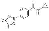 structure of CAS# 827614-68-6, 4-(N-Cyclopropylaminocarbonyl)Phenylboronic Acid, Pinacol Ester;N-(CYCLOPROPYL)-4-(4,4,5,5-TETRAMETHYL-1,3,2-DIOXABOROLAN-2-YL)BENZAMIDE;4-(N-CYCLOPROPYLAMINOCARBONYL)PHENYLBORONIC ACID, PINACOL ESTER;4-(Cyclopropylaminocarbonyl)Phenylboronic Acid, Pinacol Ester