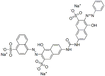 CAS 登录号：83221-77-6， 4-((1-羟基-6-((((5-羟基-6-(苯基偶氮)-7-磺基-2-萘基)氨基)羰基)氨基)-3-磺基-2-萘基)偶氮)萘-1-磺酸钠盐
