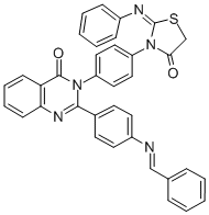 CAS 登录号：83408-71-3， 3-(4-(4-氧代-2-(苯基亚胺)-3-噻唑烷基)苯基)-2-(4-((苯基亚甲基)氨基)苯基)-4(3H)-喹唑啉酮