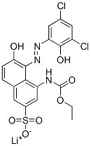 CAS 登录号：83784-12-7， 5-[(3,5-二氯-2-羟基苯基)偶氮]-4-[(乙氧羰基)氨基]-6-羟基萘-2-磺酸锂