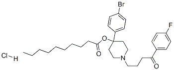 CAS 登录号：83863-75-6， 4-(4-溴苯基)-1-[4-(4-氟苯基)-4-氧代丁基]-4-哌啶基癸酸酯盐酸盐