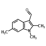 结构式 CAS# 842971-69-1, 1,2,6-三甲基-1H-吲哚-3-甲醛